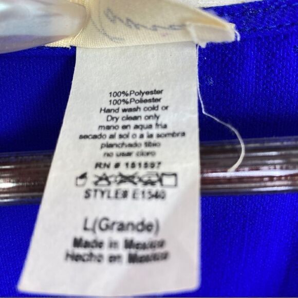 Tovia Scoop Neck Tie Waist Tunic Shirt Dress Cobalt Blue Large Mini - Picture 11 of 13